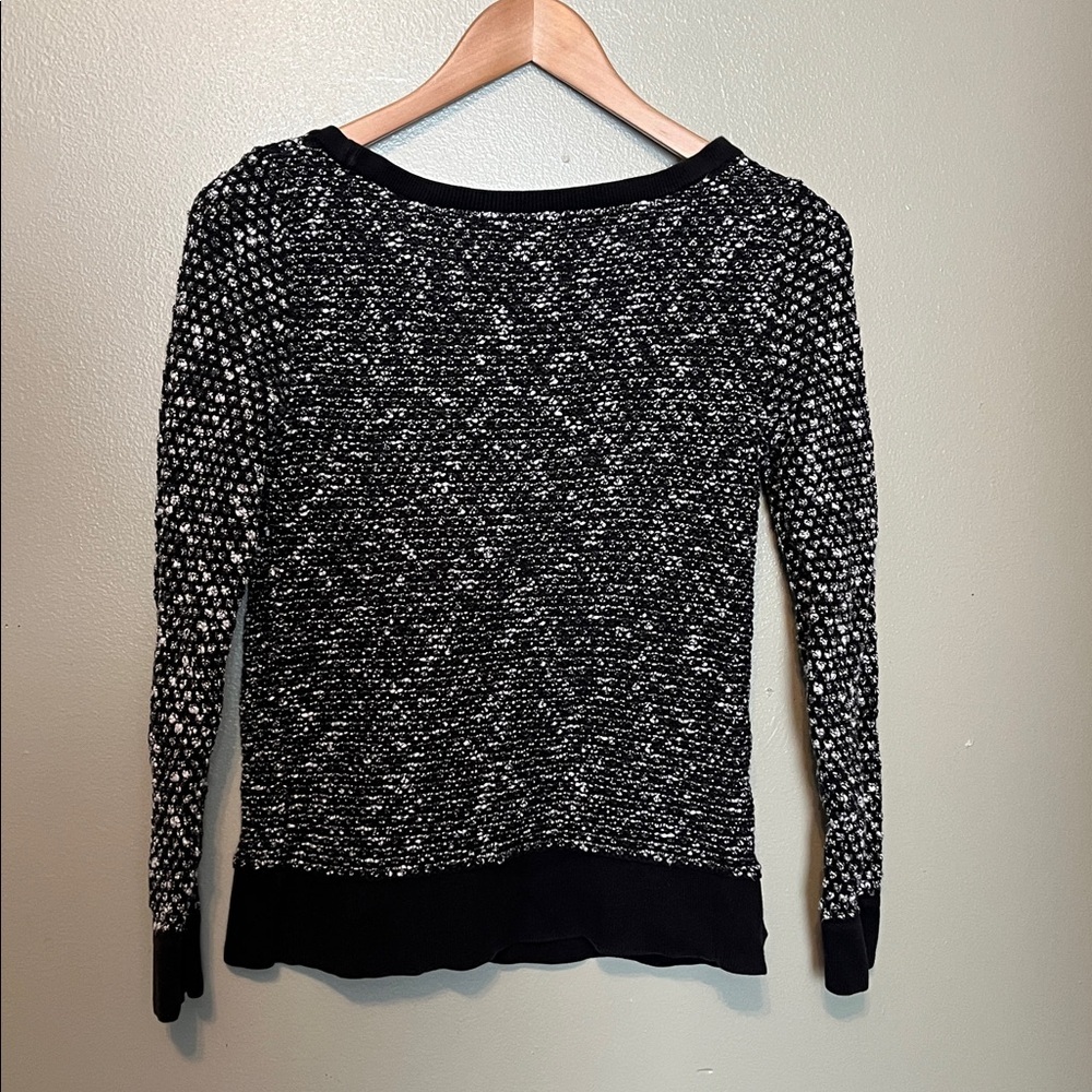 LOFT Monochrome Textured Women's Sweater black and white size small - Picture 5 of 6